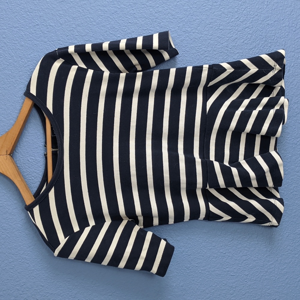 Stripped peplum style top